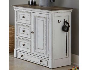 Magnolia Manor Pet Feeder Cabinet in Antique White Finish