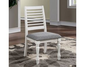 Calabria Side Chair in Antique White and Gray
