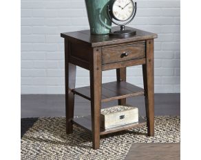 Liberty Furniture Lake House Chair Side Table in Rustic Brown Oak