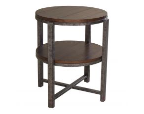 Liberty Furniture Breckinridge Round End Table in Mahogany Spice