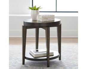 Penton Oval Chair Side Table in Espresso Stone Finish