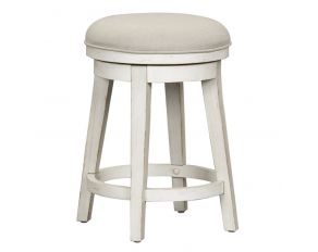 Modern Farmhouse Console Swivel Stool in Flea Market White Finish