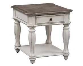 Liberty Furniture Magnolia Manor End Table in Antique White