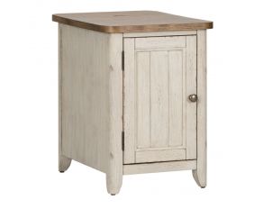 Liberty Furniture Farmhouse Reimagined Door Chair Side Table in Antique White