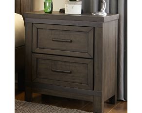 Liberty Furniture Thornwood Hills Youth 2 Drawer Nightstand in Rock Beaten Gray