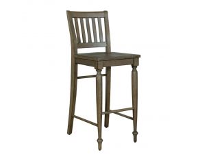 Harvest Home Slat Back Bar Stool in Barley Brown Finish with Saw Cut Hewing