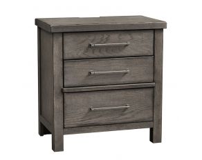 Modern Farmhouse 3 Drawer Nightstand in Dusty Charcoal Finish