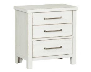 Modern Farmhouse 3 Drawer Night Stand in Flea Market White Finish