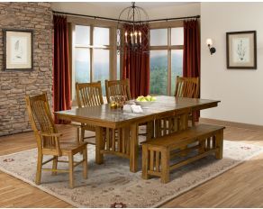 A-America Laurelhurst Mission Trestle Table in Rustic Oak