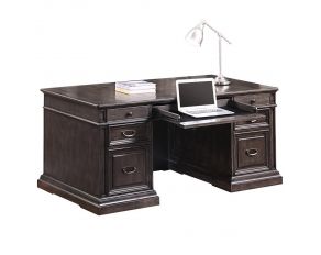 Washington Heights Double Pedestal Executive Desk in Washed Charcoal