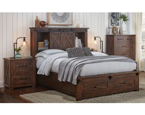 A-America Sun Valley King Storage Bed with Footboard Bench