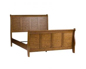 Liberty Furniture Grandpas Cabin Sleigh Bed in Aged Oak, Queen