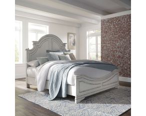 Magnolia Manor Queen Panel Bed in Antique White Finish