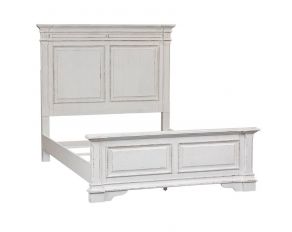 Liberty Furniture Abbey Park King Panel Bed in Antique White