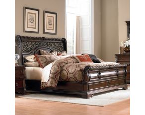 Liberty Furniture Arbor Place Sleigh Bed, Queen in Brownstone