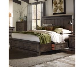 Liberty Furniture Thornwood Hills Two Sided Storage Bed in Rock Beaten Grey, King
