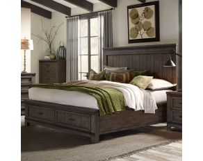 Liberty Furniture Thornwood Hills Storage Bed in Rock Beaten Grey, Queen