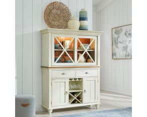 Liberty Furniture Ocean Isle Hutch and Buffet in Bisque