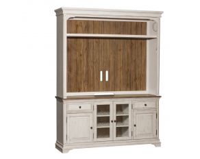 Liberty Furniture Morgan Creek Entertainment Center in Antique White