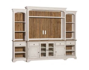 Liberty Furniture Morgan Creek Entertainment Center with Piers in Antique White