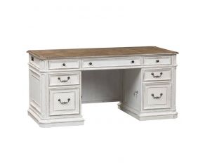 Liberty Furniture Magnolia Manor Jr Executive Desk in Antique White