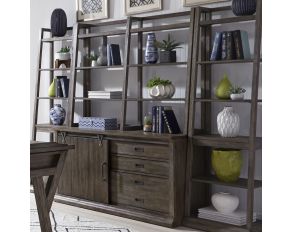 Stone Brook Jr Executive Credenza with Hutch in Rustic Saddle