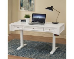 Boca 57 Inch Power Lift Desk in Cottage White