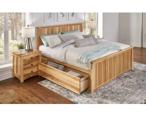 A-America Adamstown Eastern King Panel Storage Bed in Natural 