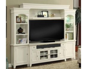 Tidewater 62 Inch Console Entertainment Wall in Vintage White