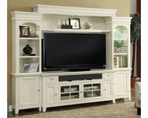 Tidewater 72 Inch Console Entertainment Wall in Vintage White