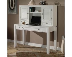 Boca 47 Inch Writing Desk with Hutch in Cottage White