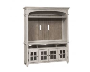 Heartland Entertainment Center in Antique White Finish