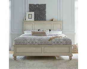 High Country King Panel Bed in Antique White Finish