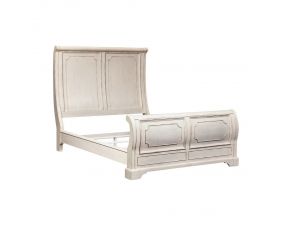 Abbey Road King Sleigh Bed in Porcelain White Finish