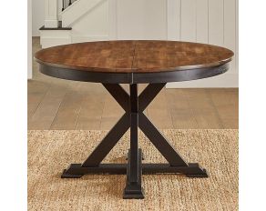 Stormy Ridge Oval Extending Dining Table in in Chicory and Slate Black