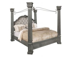 Grand Isle King Canopy Bed in Brushed Grey