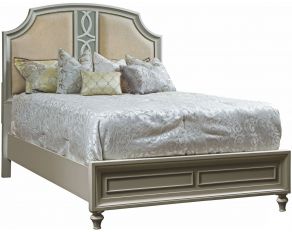 Regency Park King Panel Bed in Pearlized Silver