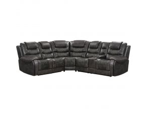 Outlaw 6 Piece Modular Power Reclining Sectional with Power Headrests and Entertainment Console in Stallion