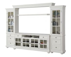 Cape Cod 4 Piece 76 Inch Entertainment Wall in Vintage White