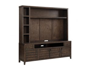 Tempe 84 Inch TV Console with Hutch and Back Panel in Tobacco