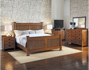 Mission Hill King Slat Bed in Bronze