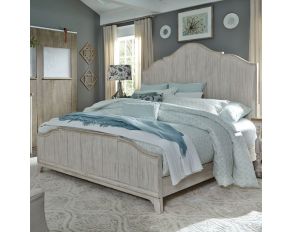 Liberty Furniture Farmhouse Reimagined King Panel Bed in Antique White