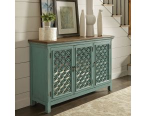 Liberty Furniture Stephanie 3 Door Accent Cabinet in Turquoise