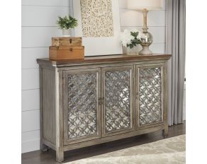Liberty Furniture Tracy 3 Door Accent Cabinet in White Dusty Wax