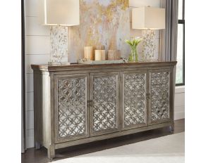 Liberty Furniture Tracy 4 Door Accent Cabinet in White Dusty Wax