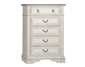 Liberty Furniture Abbey Park 5 Drawer Chest in Antique White