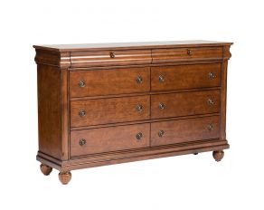 Liberty Furniture Rustic Traditions 8 Drawer Dresser in Rustic Cherry