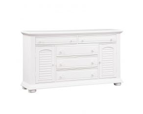 Liberty Furniture Summer House I 2 Door 5 Drawer Dresser in Oyster White