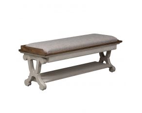 Liberty Furniture Farmhouse Reimagined Bed Bench in Antique White