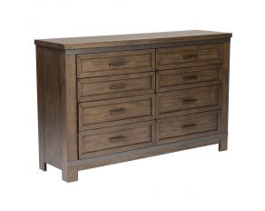 Liberty Furniture Thornwood Hills 8 Drawer Dresser in Rock Beaten Grey